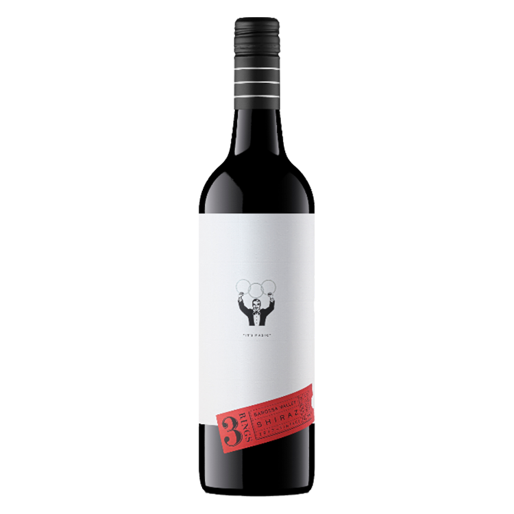 부아르와인상점 쓰리 링스 쉬라즈 와인 병 디자인